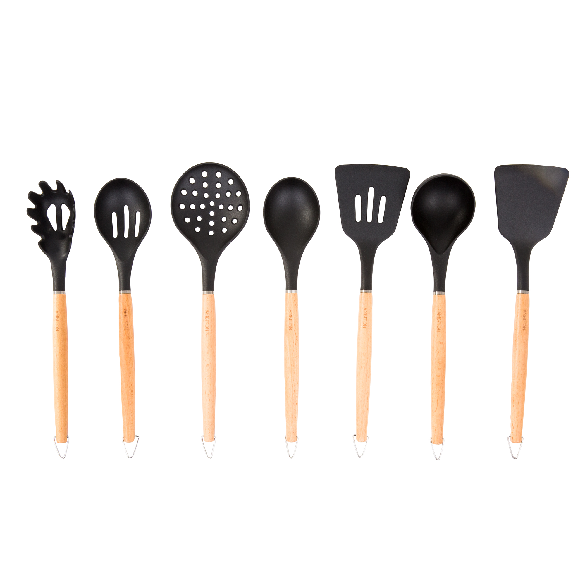 Set di utensili da cucina con rotella tagliapizza Natural 4-pezzi AMBITION